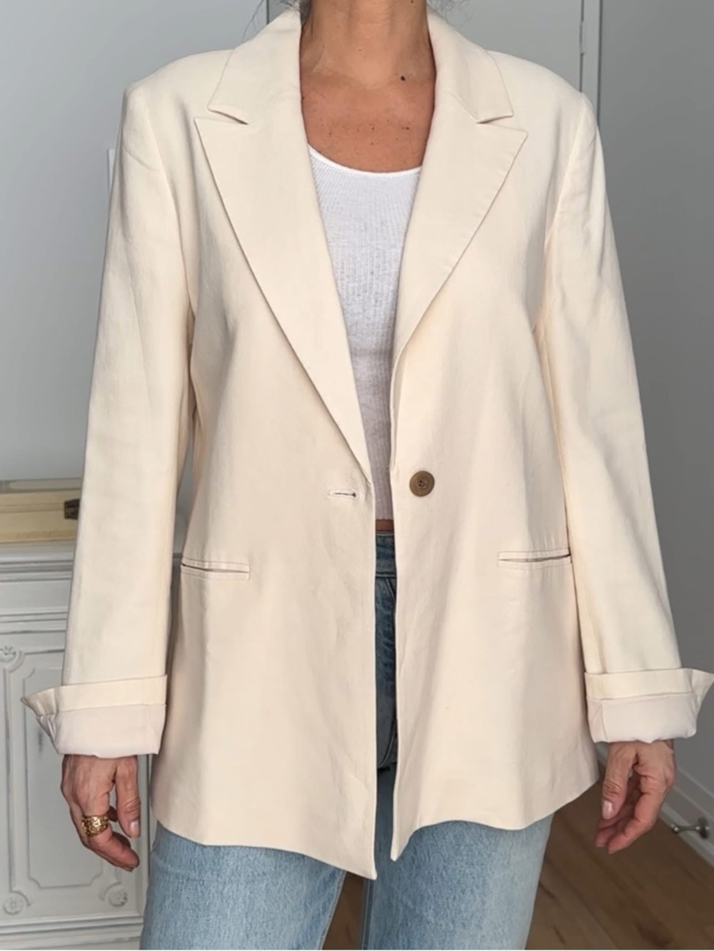 Hudson Cream Linen Blazer